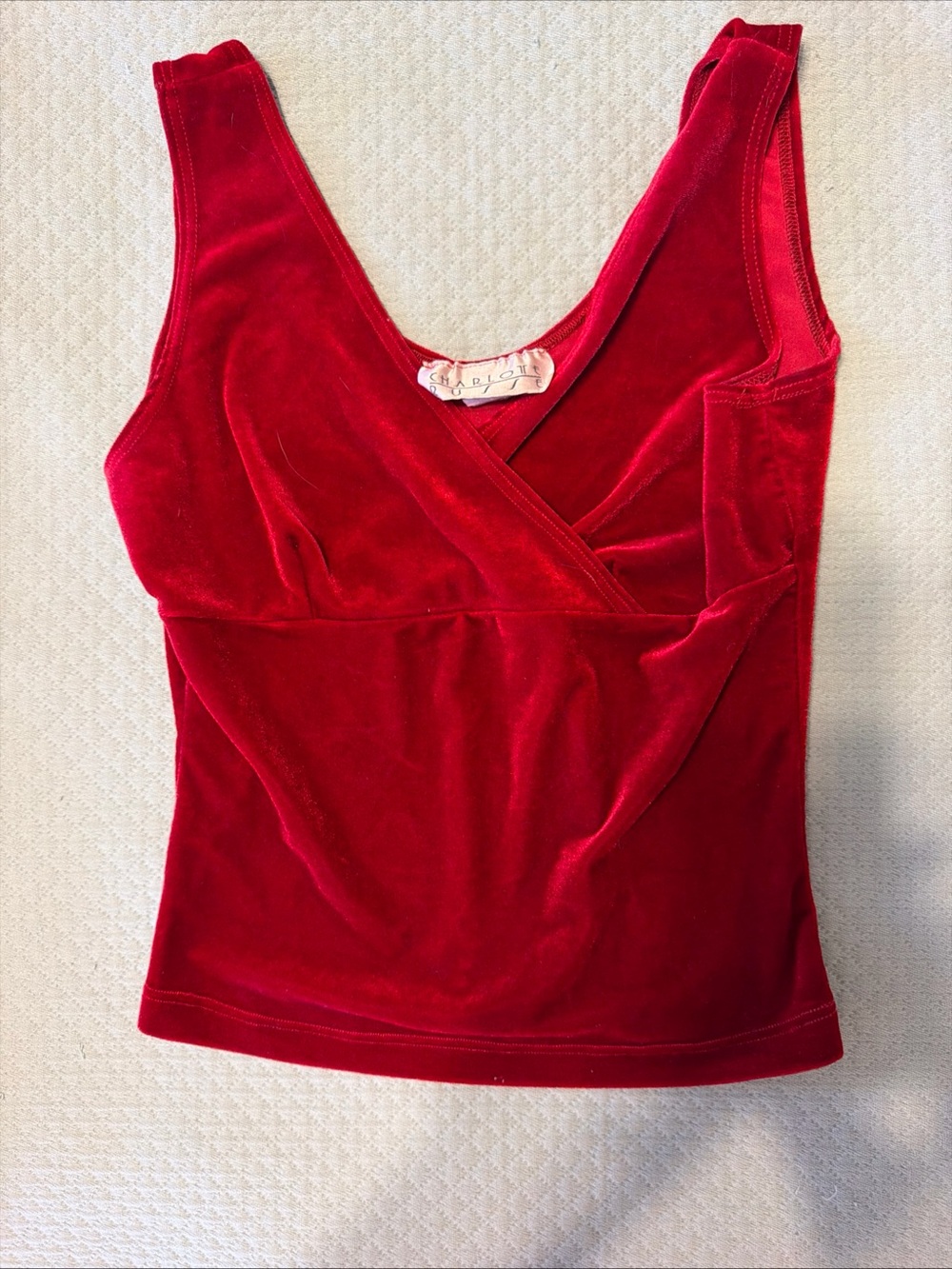 Charlotte Russe Red Velvet V-Neck Tank - Picture 5 of 8
